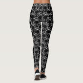 Leggings Guêtres noires et blanches d'impression de motif (Dos)