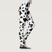 Leggings Guêtres noires et blanches d'impression de vache (Droite)