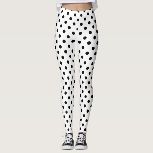 Leggings Guêtres noires et blanches faites sur commande de (Devant)