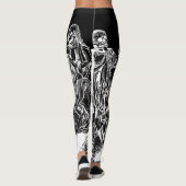 Leggings Guêtres noires macabres de Danse de squelettes (Dos)