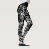 Leggings Guêtres noires macabres de Danse de squelettes (Droite)