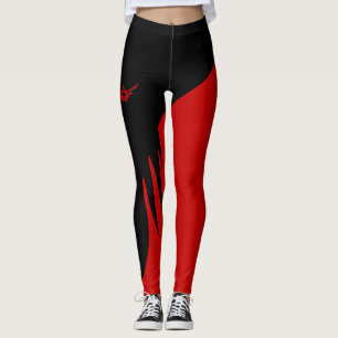 Leggings Guêtres noires rouges de séance d'entraînement
