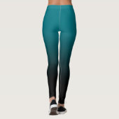 Leggings Guêtres noires turquoises d'Ombre (Dos)