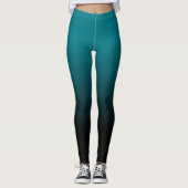 Leggings Guêtres noires turquoises d'Ombre (Devant)