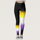 Leggings Guêtres nonbinary asymétriques de drapeau de (Devant)