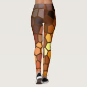 Leggings Guêtres oranges Brown d'abrégé sur mosaïque jaune (Dos)