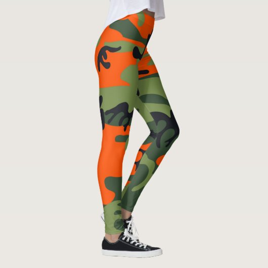 Leggings Guêtres oranges de camouflage (Droite)