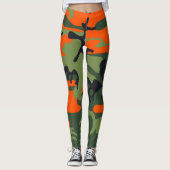 Leggings Guêtres oranges de camouflage (Devant)