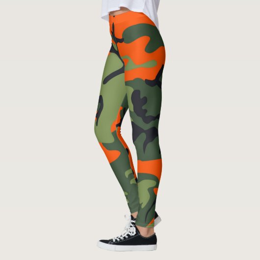 Leggings Guêtres oranges de camouflage (Gauche)