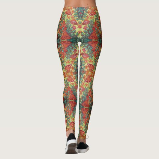 Leggings guêtres oranges de champignon (Dos)