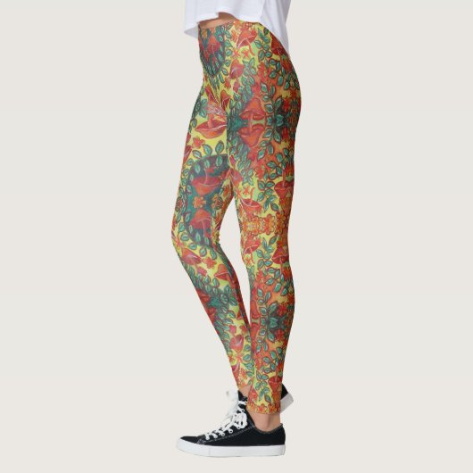 Leggings guêtres oranges de champignon (Gauche)