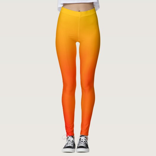 Leggings Guêtres oranges et jaunes de coucher du soleil de (Devant)