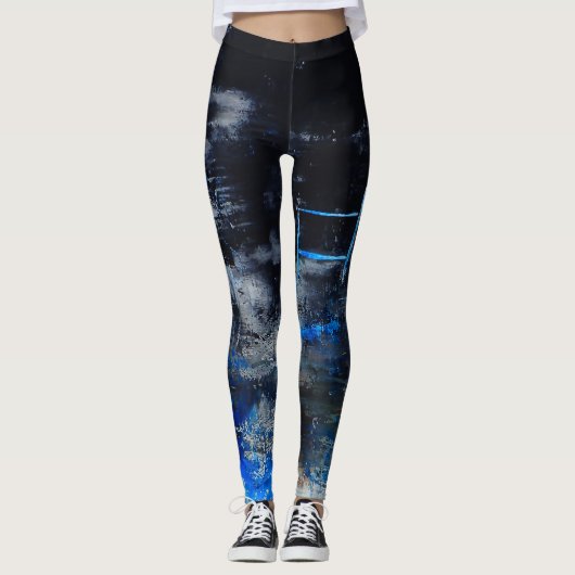Leggings Guêtres originales modernes d'art abstrait, (Devant)