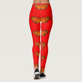 Leggings Guêtres, papillon de passion, rouge (Dos)