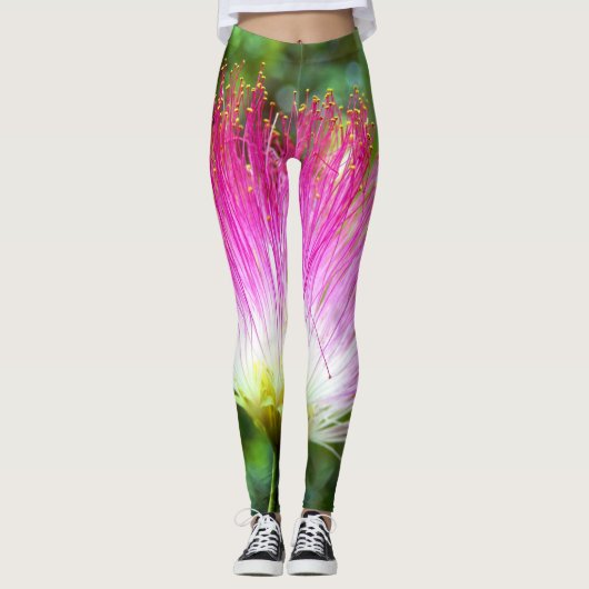 Leggings Guêtres persanes de fleur d'arbre en soie (Devant)