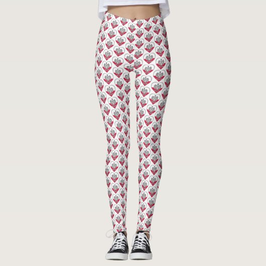 Leggings Guêtres polonaises d'amour (Devant)