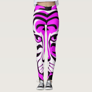 Leggings Guêtres pourpres d'animal de tigre d'imaginaire d