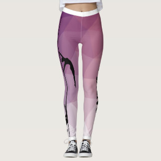 Leggings Guêtres pourpres et roses de danse de forme