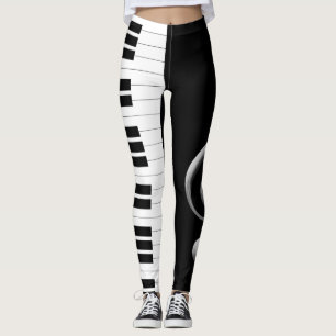 Leggings Guêtres principales de clef triple de piano