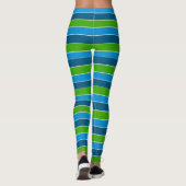 Leggings Guêtres rayées bleues et vertes (Dos)