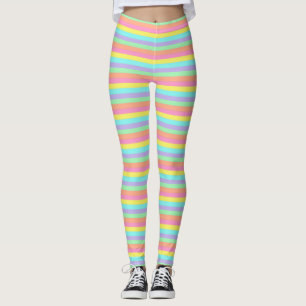 Leggings Guêtres rayées de couleurs en pastel