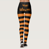 Leggings Guêtres rayées heureuses de Halloween (Dos)