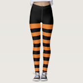 Leggings Guêtres rayées heureuses de Halloween (Devant)