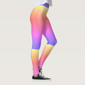 Leggings Guêtres rayées jaunes pourpres roses (Droite)