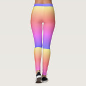 Leggings Guêtres rayées jaunes pourpres roses (Dos)