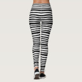 Leggings Guêtres rayées noires et blanches (Dos)