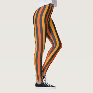 Leggings Guêtres rayées oranges et noires