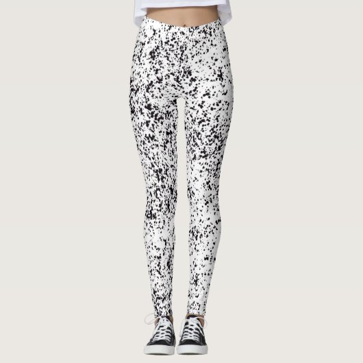 Leggings Guêtres repérées par noir dalmatien (Devant)