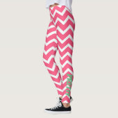 Leggings Guêtres roses de Chevron (Gauche)