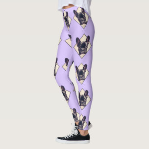 Leggings Guêtres roses de chien de bouledogue français