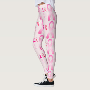 Leggings Guêtres roses de conscience de ruban de cancer du