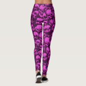 Leggings Guêtres roses de crâne (Dos)