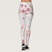 Leggings Guêtres roses de fleurs de cerisier (Dos)
