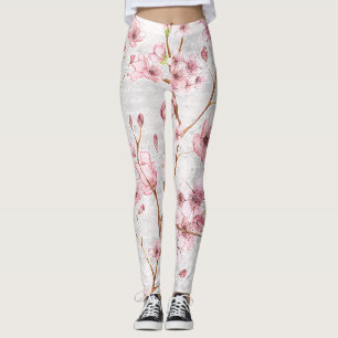 Leggings Guêtres roses de fleurs de cerisier