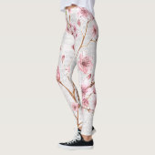 Leggings Guêtres roses de fleurs de cerisier (Gauche)