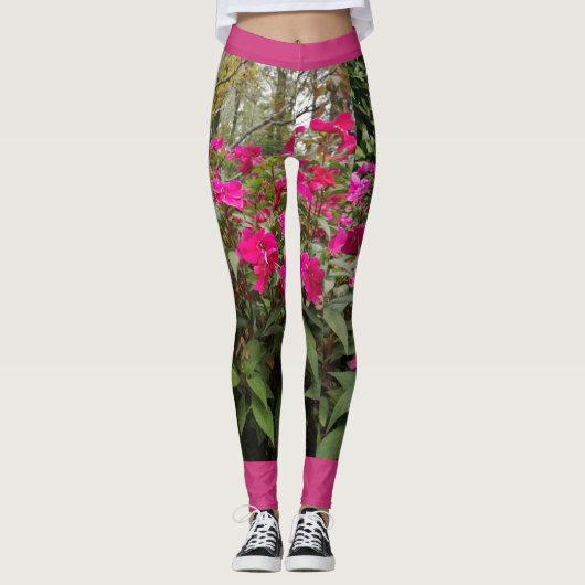 Leggings Guêtres roses de jardin d'agrément (Devant)