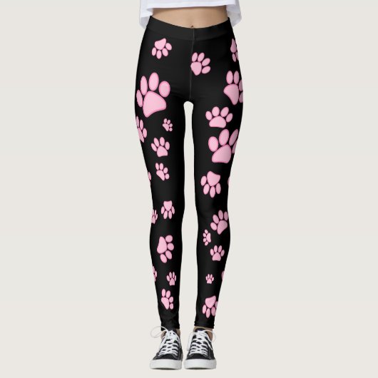 Leggings Guêtres roses de panthère (Devant)