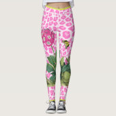Leggings Guêtres roses de primevère (Devant)