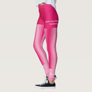 Leggings Guêtres roses d'équipe/club de rayure avec de faux