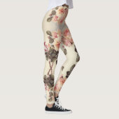 Leggings Guêtres roses d'impression de fleurs de chou rose (Droite)
