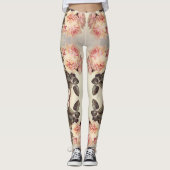 Leggings Guêtres roses d'impression de fleurs de chou rose (Devant)