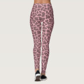 Leggings Guêtres roses d'impression de girafe (Dos)