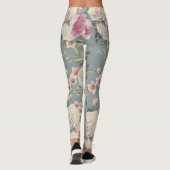 Leggings Guêtres roses d'impression florale (Dos)