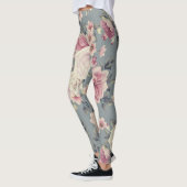 Leggings Guêtres roses d'impression florale (Gauche)