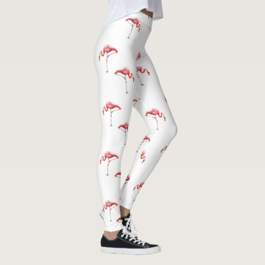 Leggings Guêtres roses et blanches à la mode de Flamant (Droite)