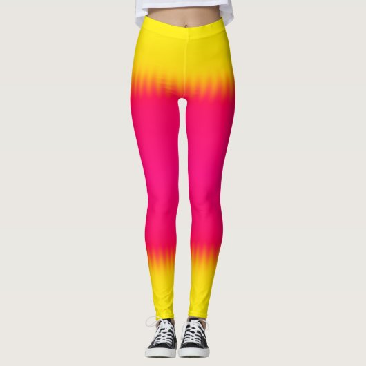 Leggings Guêtres roses et jaunes de gradient (Devant)